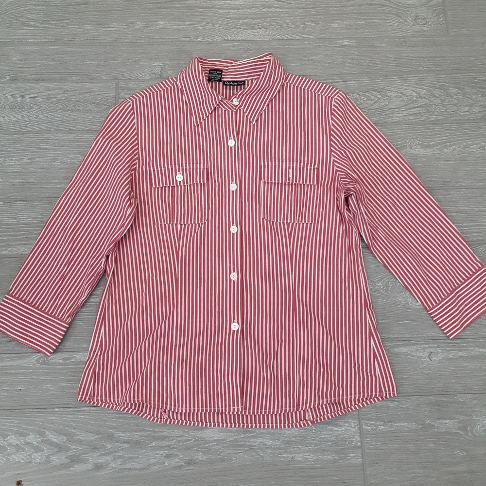 3 for $20 Rafaella womens striped button up shirt